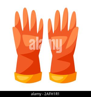 Abbildung: Gummi Handschuhe für die Reinigung. Stock Vektor