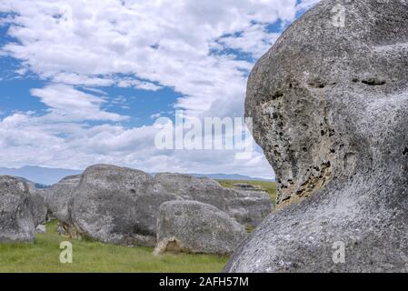 Gebiet bekannt als Elefantenfelsen im Waitaki Basin in der Nähe Oamaru in Neuseeland Stockfoto