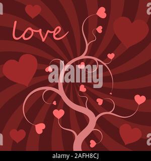 Florales ornament Abbildung mit Herzen zum Valentinstag. Liebe Hintergrund. Stock Vektor