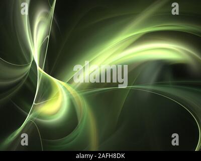 Grafiken Textur. Computer gerenderte Hintergrund. 3D-Fraktale. Grüne Welle abstrakt. Stockfoto