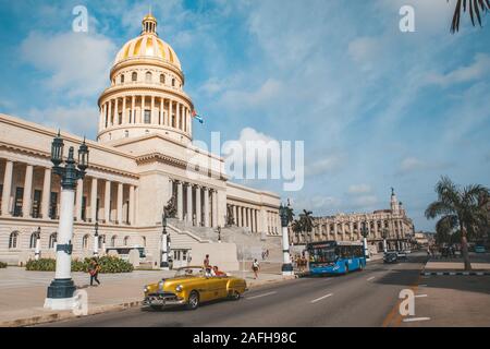 Havanna, Kuba - Oktober 18, 2019: Das Capitol in La Habana Vieja, Kuba, Caribe Stockfoto