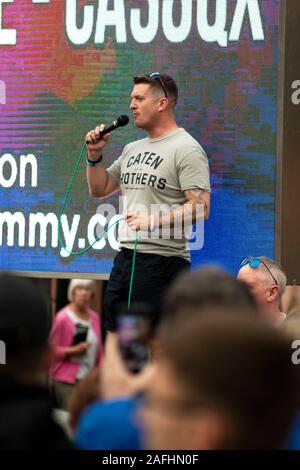 Carlisle Tommy Robinson Sprechen Stockfoto