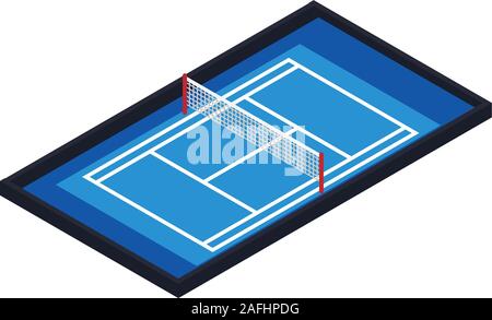 Tennisplatz Symbol. Isometrische tennis Vektor Symbol für Web Design auf weißem Hintergrund Stock Vektor