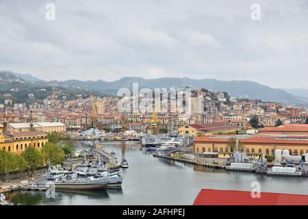 La Spezia, Italien. Hafen Stadt in der Region Ligurien. Stockfoto