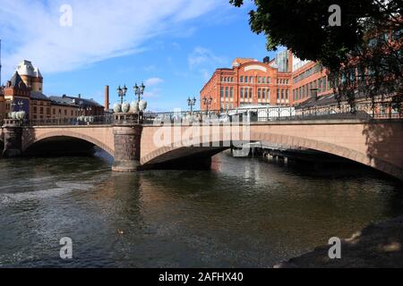 Stadt Norrköping in Schweden. Die ehemaligen industriellen Landschaft - revitalisiert Architektur. Stockfoto