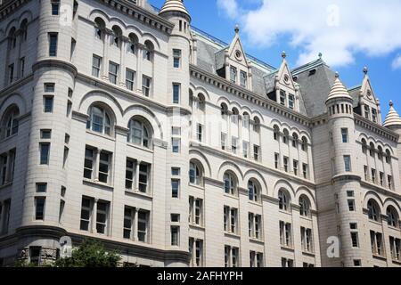 Washington DC, USA. Old Post Office Pavilion offiziell umbenannt in Nancy Hanks Center. Stockfoto