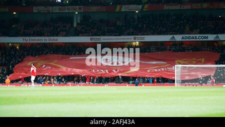 LONDON, Großbritannien, 15. Dezember Arsenal Flagge während der Englischen Premier League zwischen Arsenal und Manchester City im Emirates Stadium, London, England am 15. Dezember 2019. (Foto durch AFS/Espa-Images) Stockfoto