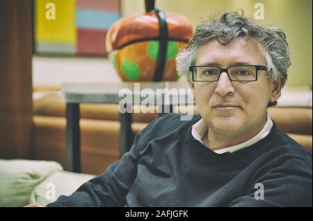 Michel Onfray, französischer Philosoph und Autor. Paris, im Oktober 2014. Stockfoto