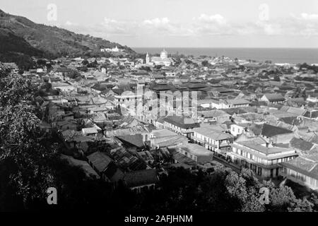 Blick über Cap-haïtien, 1967. Blick über Cap-haïtien, 1967. Stockfoto