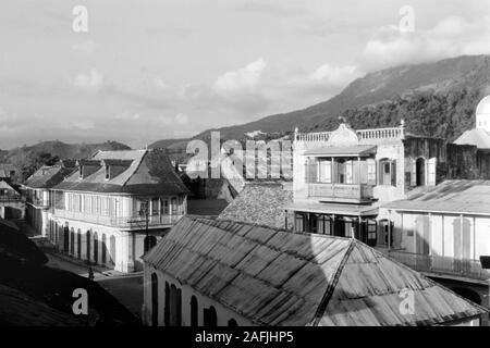 Blick über Cap-haïtien, 1967. Blick über Cap-haïtien, 1967. Stockfoto