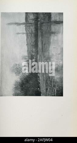 . Bebilderte Katalog der Kunstschätze der bekannte Kenner der späten Cyrus J. Lawrence, Esq gesammelt. New York [elektronische Ressource]. Feder, die den Vordergrund des Bildes wird von einem ruhigen riverflowing friedvoll von sumpfigen Hanks umsäumt von Buschigen weiden besetzt. Zwischen den Ästen der Bäume die während Wände und blueroots eines kleinen Dorfes ausdehnend über das picturefrom von rechts nach links angezeigt. Über die Häuser der Erde wächst, slop-ing sanft auf dem Kamm eines langen, flachen Hügel, die grad Zusammenführungen ually in den Himmel und verschwindet in der Ferne. Dieverbleibende Zeit ist früher Frühling, die Stockfoto