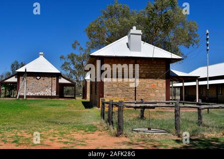 Australien, NT, alte historische Telegrafenstation in Alice Springs. Stockfoto