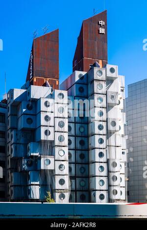 Nakagin Capsule Tower von Kisho Kurokawa, Tokyo/Japan Stockfoto
