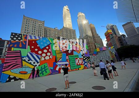 WTC, World Trade Center Place, New York City, NYC, New York State, USA, mit Büroblöcken im Hintergrund Stockfoto