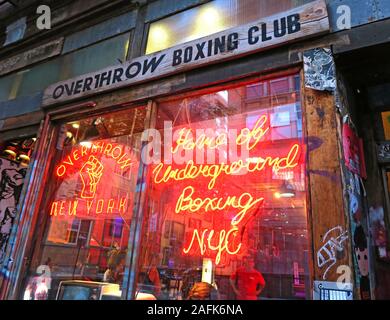 Umsturz Boxing Club, 9 BLEECKER STREET NEW YORK, NY 10012, Fitnessstudio Stockfoto