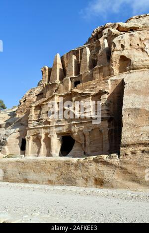 Jordan, Obelisk Grab in antiken Petra, ein UNESCO-Weltkulturerbe im Nahen Osten Stockfoto