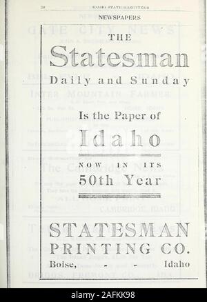 . Idaho State Ortsverzeichnis und Branchenverzeichnis. Tiie AsMon Enterprise H.H.HARTVIGSEN. Verleger an ASHTON, BusiestCity von Fremont County im US-Bundesstaat Idaho Exzellenz und Schnelligkeit veröffentlicht sind unsere MottosNo Patent Medizin Ads. Ashton - Idaho Bancroft trocken Landwirt vereinbaren Bros., Verleger 1,50 $ im Jahr in einem der besten trockene Landwirtschaft Bezirke in Denzustand entfernt. Im Jahr 1910, die trockenste Jahr in der Geschichte von Idaho, thedry farm Ertrag von Weizen berechnete 25 Bushels zu den Morgen. Erstklassige Arbeit Druckerei in Verbindung Drucken,*s Nur ein Pünktchen besser als scheint wirklich notwendig zu sein. BANCROFT Pho Stockfoto