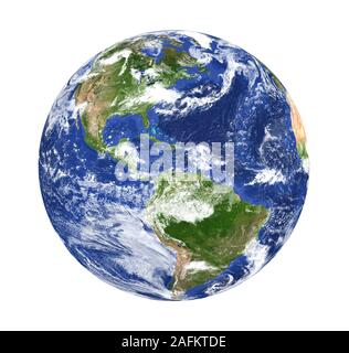 Planet Erde Amerika Ansicht isoliert Stockfoto