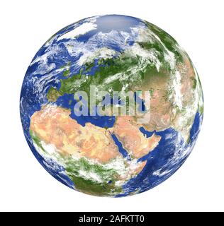 Planet Erde Europa isoliert Anzeigen Stockfoto