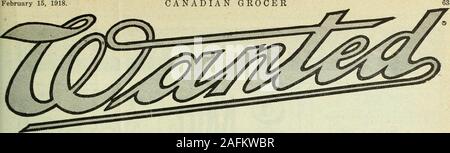 . Kanadische Lebensmittelhändler Januar-März 1918. H" & Söhne 10 Murray Supply Co n Nagle, H., Co 64 Nagle Mercantile Agency 64 National Cash Register Co.. 5 Nationale Süßholz Co 56 Oakeys Oval Holz Teller Co P Pennock, H.P., & Co.Perry, H.L., & Co Pullan, E Quaker Oats Co14R rote Rose Tee 21 Rock City Tabak Co Rückseite Rose & Laflamme. Ltd 11 Royal Backpulver Co57 Sarnia Barrel Werke 64 Scott-Bathgate Co., Ltd 8 Shaw & Ellis 50 Sherer Gillett Co 13 Smith & Proctor 12 Spratts Rückseite Standard lithographischen Co17 Stevens-Hepner Co., Ltd 50 St. Williams bewahrt 7 Sonnenuntergang Soap Co.5 Stockfoto