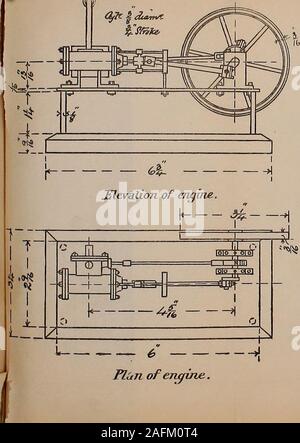 . Modell Motor Bau, mit praktischen Anleitungen zu Zimmerleuten und Amateure. 6 L JL horizontale Motor. Der Bogen Nr. 5.. Stockfoto