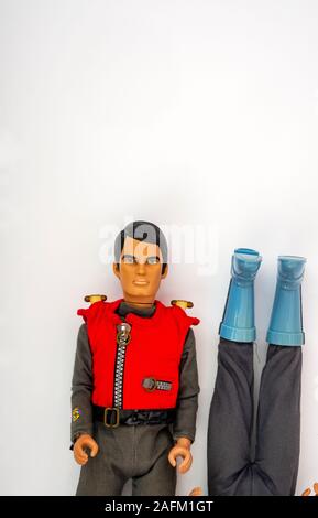 Captain Scarlet und Captain Blue Spielzeugfiguren Stockfoto