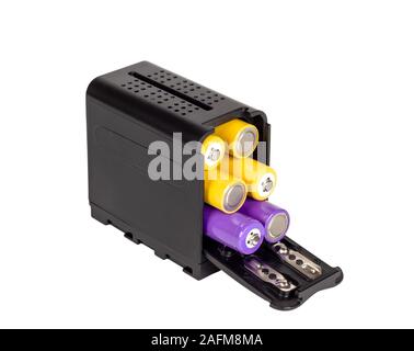 Batterie Adapter für elektronische Geräte. Auf weissem Hintergrund. Stockfoto