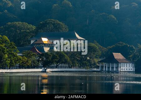 Der Tempel des Heiligen Zahnes Relikt aus dem See in Kandy/ Stockfoto