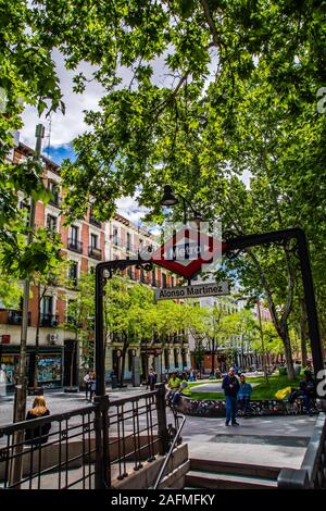 Den Wohn-und eleganten Viertel Chamberi Viertel, wo der legendäre Stadion Santiago Bernabeu befindet Stockfoto