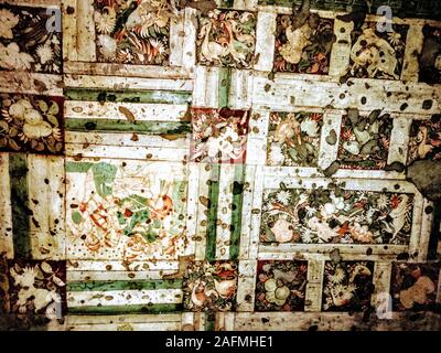 Die Bilder in der Ajanta Höhlen überwiegend die Jataka Geschichten erzählen. Diese sind buddhistische Legenden, die den vorangegangenen Leben des Buddha. Stockfoto