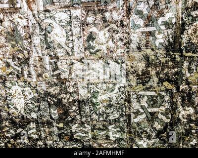 Die Bilder in der Ajanta Höhlen überwiegend die Jataka Geschichten erzählen. Diese sind buddhistische Legenden, die den vorangegangenen Leben des Buddha. Stockfoto