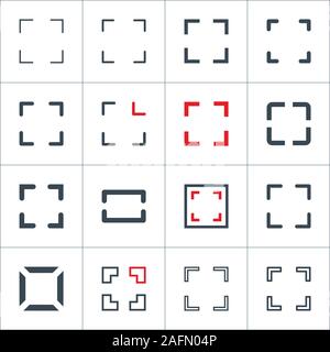 Technologie frame Elemente, Rahmen, square Sammlung scannen. Vektor Illustration auf weißem Hintergrund. Stock Vektor