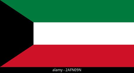 Offizielle großen Flachbild Flagge Kuwait Horizontal Stockfoto