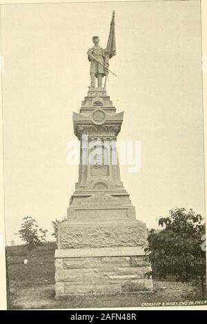 . Die ersten hundert Jahre McKeesport. Eine historische und statistische Beschreibung der Stadt von ihrer Gründung bis zu seinem Geburtstag im Jahr 1894. Soldaten Denkmal. Die Soldaten Denkmal. fflcKEESPORT hatte immer eine warme Liebe für die Unionsoldier. Es jiarticularh verehrt die Erinnerung an Thosewho gaben ihre liebsten Besitz, Leben als Opfer auf thealtar auf ihr Land. Mann }- Gras} Dämme in der cemeteriesof der Stadt überwunden sind I:) }- Wellen von einfachen Marmor, whereonis einen Hinweis oder ein Vorschlag, der, wie sehr sie geliebt theircountry eingeschrieben; und die Ruhe von Ihrer gegenwärtigen ruhen Stockfoto