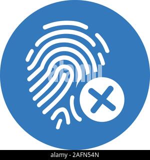 Fingerprint Scanner Symbol abgelehnt Stock Vektor
