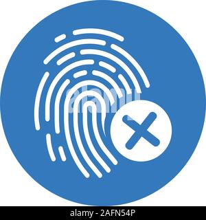 Fingerprint Scanner Symbol abgelehnt Stock Vektor