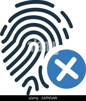 Fingerprint Scanner Symbol abgelehnt Stock Vektor
