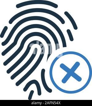 Fingerprint Scanner Symbol abgelehnt Stock Vektor