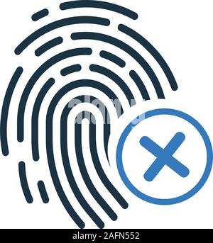 Fingerprint Scanner Symbol abgelehnt Stock Vektor
