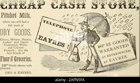 . Ortsverzeichnis und Business Directory von Rutland County, Vt, für 1881-82. Ich PITTSFORD, VT. E.E., Proiirielor. (Unter neuer Leitung.) Dieses Haus ist auf highand gelegen, von einigen theFinest Berglandschaft im Staat umgeben, angenehme Antriebe, FineRoads, &c. (Ig^° feiner Bachforelle Fishingwithin ein kurzer Abstand von theHouse. (J^^ Sommer Board fromlj^ S. ooto J 8,00 pro Woche" ;-;   eine gute Lackierung in Conneotion.. JOHN FLANAGAN, Stockfoto