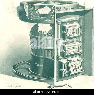 . Karton Ofen für heiße Luft und Kombination. Die Höhe der Gussteile dieses Ofens ist sehr niedrig, und die strahlende Fläche wird broughtlow, bietet ausgezeichnete Erhöhung auf die heiße Luft pfeifen. Die largecombustion Kammer, wie leicht zu sehen, wegen der Bildung von feedsection und große Kuppel, ist ein Punkt des Verdienstes. Fünf Stees, Ziegelstein eingestellt. Bestimmung der Anzahl, D Serie. Listenpreis, Castings, F. 0. B. in Utica. Die Gleichheiten, pro Satz, Net. Trench Platten, pro Satz. Net. Durchmesser des Feuers Topf, Innen. Zoll. Durchmesser des Kühlers. Zoll. Durchmesser der Rauch. Zoll. Höhe Gussteile. Zoll. Kapazität Stockfoto