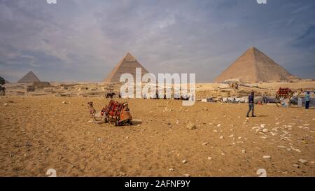 Gizeh, Ägypten - Die berühmten Pyramiden site Stockfoto