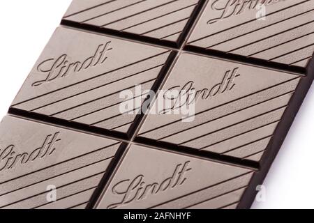 Lindt dunkle Schokoriegel Stockfoto