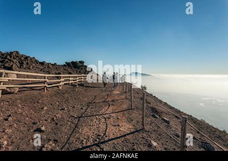 Panorama vom Gipfel des Vulkan Nationalpark Vesuv, Neapel, Kampanien, Italien Stockfoto