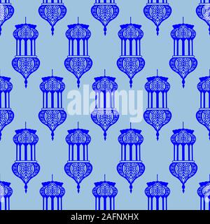 Arabische Laterne geometrische Muster Nahtlose wiederholen Hintergrund Stockfoto