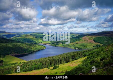 UK, Derbyshire, Peak District, Ladybower Vorratsbehälter von Bamford Kante Stockfoto