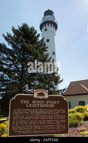 Wind Point Light House in Wisconsin Stockfoto