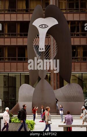 Die Picasso-Skulptur ohne Titel in Chicago Illinois Stockfoto