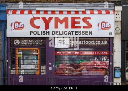 Geschlossen polnischen Shop in Walthamstow, London England United Kingdom UK Stockfoto