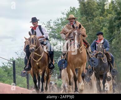 Gauchos in San Antonio de Areco, Provincia de Buenos Aires, Argentinien Stockfoto